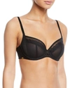 Chantelle Parisian Allure Multi-way Stretch-jersey, Lace And Tulle Underwired Bra In Black