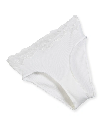 Hanro Lace Delight High-cut Seamless Briefs In White