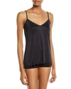 Hanro Satin Deluxe Spaghetti Camisole In Black