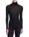 Hanro Womens Black Woolen Turtleneck Wool-silk Blend Top In Black