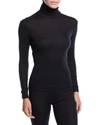Hanro Silk And Cashmere-blend Jersey Turtleneck Top In Black