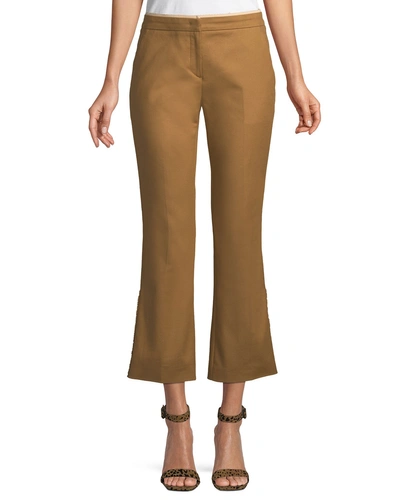 N°21 Cropped Flared Cotton Pants In Brown