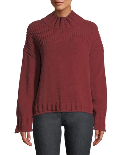 Elizabeth And James Bo High-neck Long-sleeve Pullover Sweater In Red