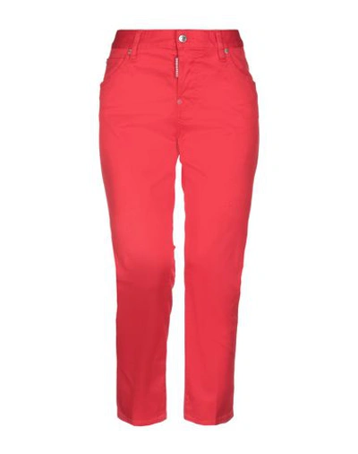 Dsquared2 Cropped Pants & Culottes In Red