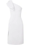 ANTONIO BERARDI ONE-SHOULDER RUFFLED CREPE DRESS,3074457345619749836