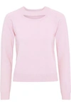 MILLY MILLY WOMAN CUTOUT WOOL SWEATER BABY PINK,3074457345619708124