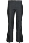 MARCO DE VINCENZO PLEATED COTTON-TWILL KICK-FLARE PANTS,3074457345619732839