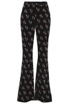 SONIA RYKIEL SONIA RYKIEL WOMAN FLORAL-PRINT COTTON-BLEND CORDUROY BOOTCUT PANTS BLACK,3074457345619694283