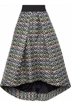 MILLY MILLY WOMAN PLEATED BROCADE MIDI SKIRT BLACK,3074457345619720803
