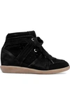 Isabel Marant Bobby Suede Wedge Sneakers In Black