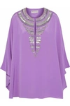 EMILIO PUCCI EMILIO PUCCI WOMAN EMBELLISHED SILK-JERSEY TUNIC LAVENDER,3074457345619561462