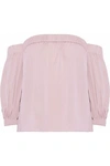 MILLY MILLY WOMAN OFF-THE-SHOULDER STRETCH-SILK TOP BLUSH,3074457345619689918
