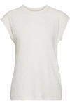 SIMON MILLER SIMON MILLER WOMAN KECHI TEXTURED COTTON-JERSEY TOP OFF-WHITE,3074457345619706785