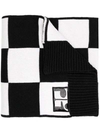 Courrèges Checked Scarf In Black