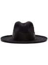 NICK FOUQUET MIDNIGHT PURPLE STITCH EMBELLISHED FUR HAT