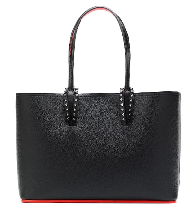 Christian Louboutin Cabata Small Stud-embellished Leather Tote Bag In Black