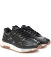 VERSACE ACHILLES LEATHER SNEAKERS,P00357265