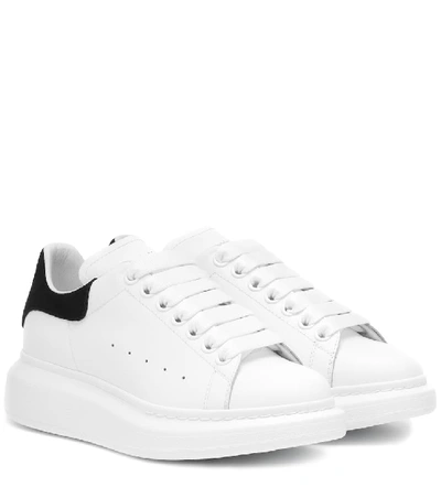 Alexander Mcqueen Leather Sneakers In White Black
