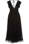 ULLA JOHNSON FIFI EMBROIDERED TULLE AND VOILE MAXI DRESS