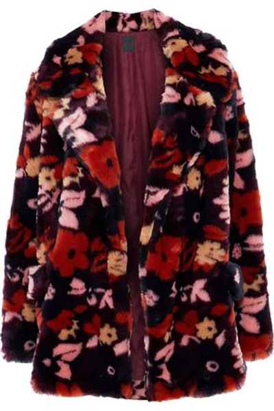 Anna Sui Woman Printed Faux Fur Jacket Multicolor