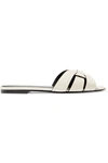 Saint Laurent Tribute Nu Pieds Slide Sandal In White