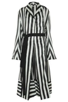 ANN DEMEULEMEESTER ANN DEMEULEMEESTER WOMAN STRIPED SILK-SATIN KIMONO BLACK,3074457345619705164