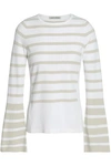 AUTUMN CASHMERE WOMAN STRIPED KNITTED jumper IVORY,AU 9057334113451121