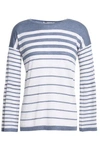 AUTUMN CASHMERE WOMAN STRIPED CASHMERE TOP IVORY,GB 7668287966573455