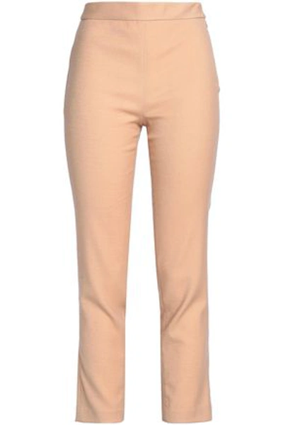 Missoni Woman Wool-blend Flannel Slim-leg Trousers Beige In Peach