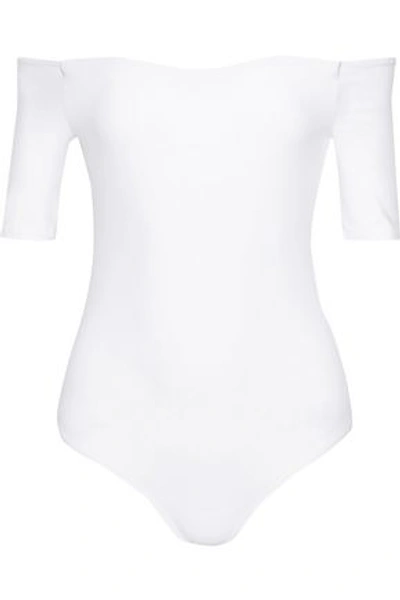 Alix Woman Off-the-shoulder Stretch-jersey Bodysuit White