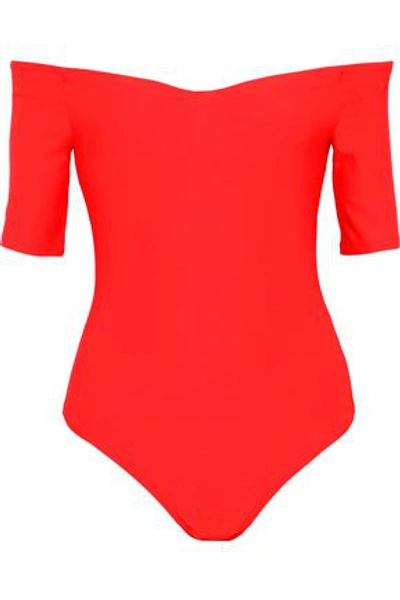 Alix Woman Off-the-shoulder Stretch-jersey Bodysuit Tomato Red