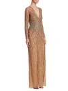ZUHAIR MURAD Plunge Embroidered Gown