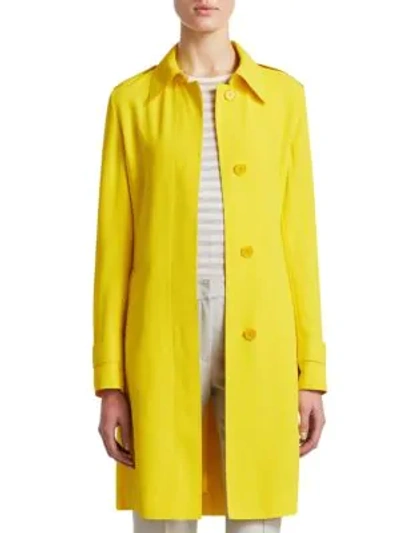 Akris Punto Belted Trench Coat In Limone