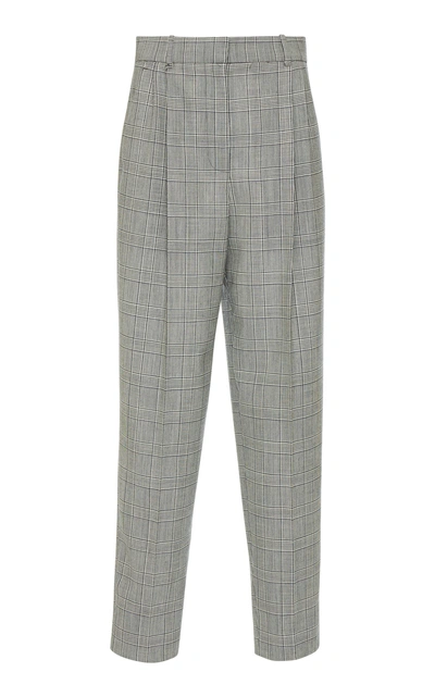 Givenchy Prince Of Wales Check Straight-leg Wool Trousers In Black/white