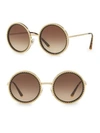 Dolce & Gabbana 53mm Round Scallop Sunglasses In Gold Havana