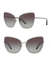 Dolce & Gabbana Gradient Cat-eye Sunglasses W/ Scalloped Frame Front In Grey-black