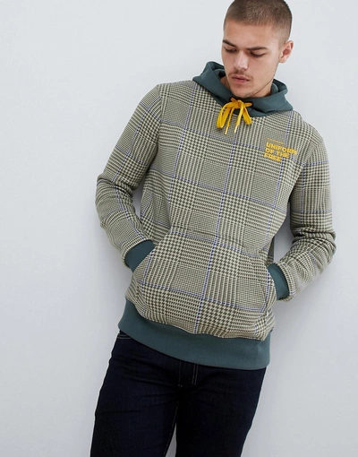 G-star Uniform Of The Free Check Hoodie In Green