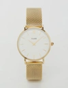 CLUSE CLUSE MINUIT CL30010 MESH STRAP WATCH IN GOLD - GOLD,CL30010