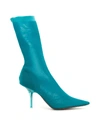 Yeezy Green Transparent Knit Ankle Boot In Acqua (green)