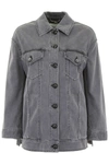 FENDI DENIM JACKET WITH PEARLS,10719863