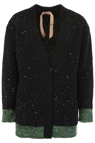 N°21 Cardigan With Sequins In Basic