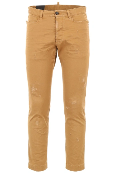 Dsquared2 Cool Guy Camel Stretch-cotton Chinos