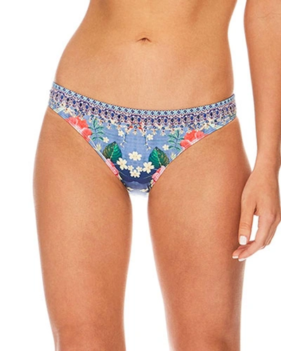 Camilla Embellished Floral-print Hipster Swim Bottoms In Faraway Florals