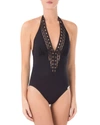 LISE CHARMEL AJOURAGE COUTURE PLUNGING ONE-PIECE SWIMSUIT,PROD217220395