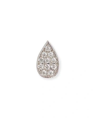 Sydney Evan 14k White Gold Diamond Paisley Petal Stud Earring (single) In White/gold