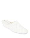 Jacques Levine Two-tone Metallic Quilted Slippers In White