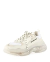 Balenciaga Off-white Clear Sole Triple S Sneakers In White