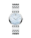 Movado Esperanza Diamond Silver-tone Watch, 28mm In Silver/ Blue Mop/ Silver