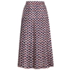 VALENTINO Printed pleated silk skirt