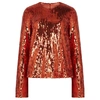 GALVAN CLARA RUST SEQUIN TOP